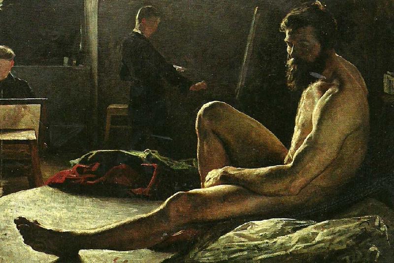 gottfrid kallstenius sittande manlig modell oil painting picture